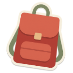 A red backpack